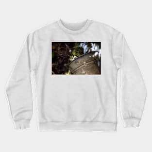 tin bucket in a snowy Oregon forest Crewneck Sweatshirt